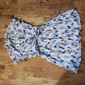 (XS) Reitmans Art Deco Prairie Coastal Cowgirl Loose Fit Flowy Collared Dress